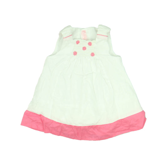 Mayoral Girls White | Pink Dress Size: 4-6 Months White | Pink