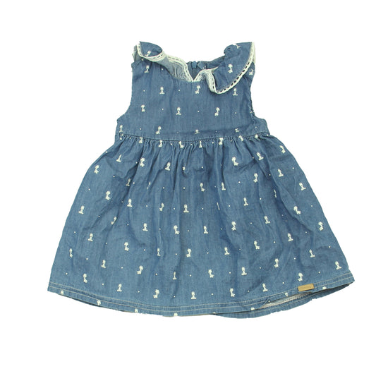 Mayoral Girls Blue | White Dress Size: 6-9 Months Blue | White