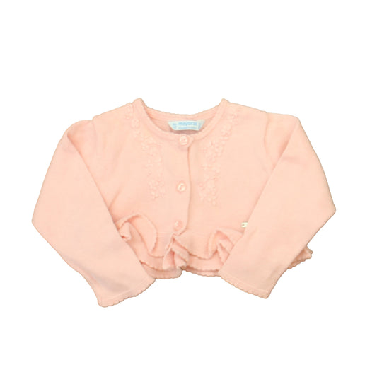 Mayoral Girls Pink Cardigan Size: 6 Months Pink