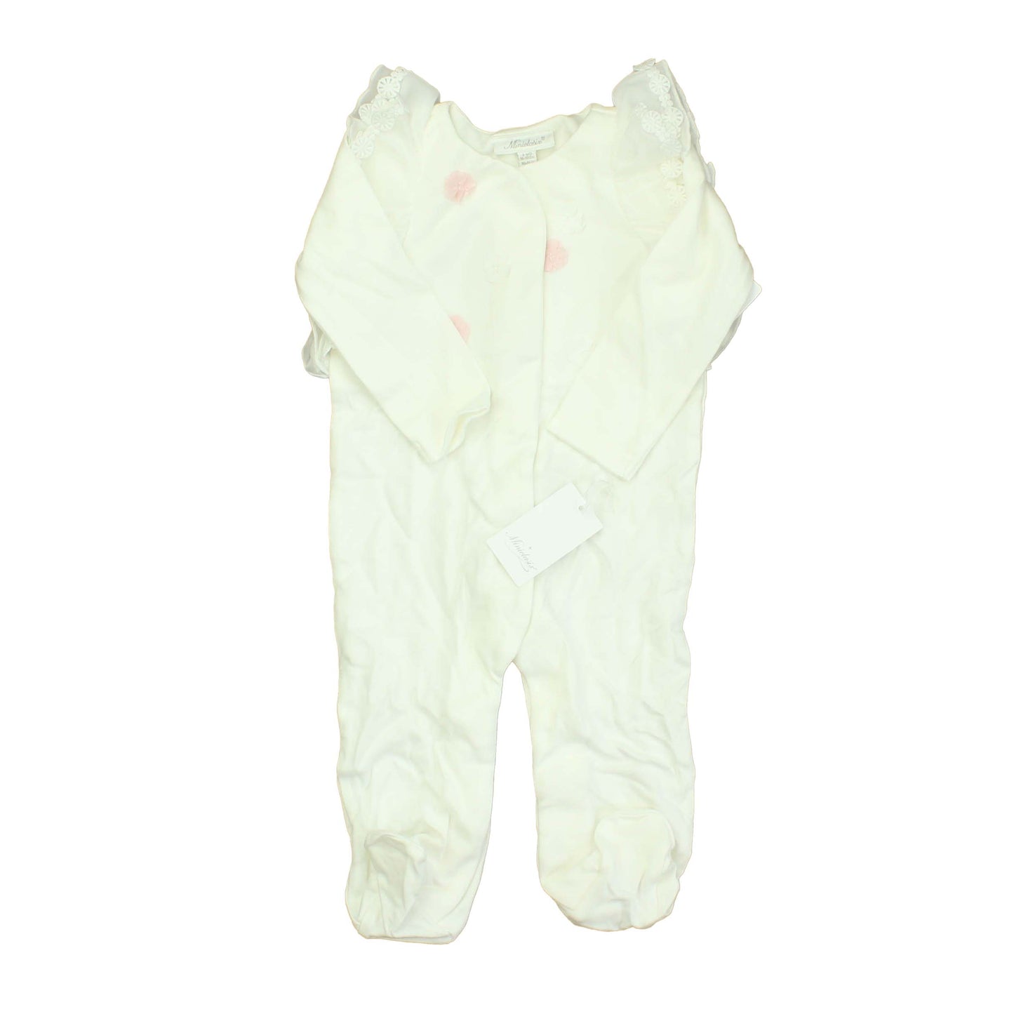 Miniclassix Girls White | Pink Long Sleeve Outfit Size: 9 Months White | Pink