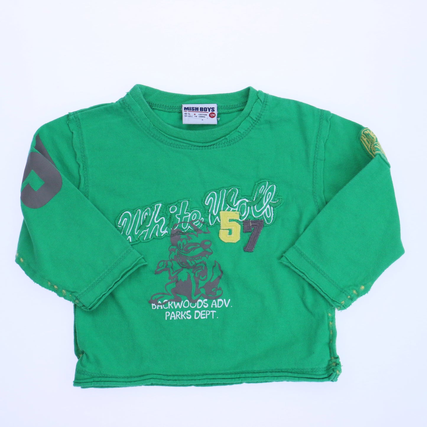Mish Boys Boys Green Long Sleeve T-Shirt Size: 12 Months Green