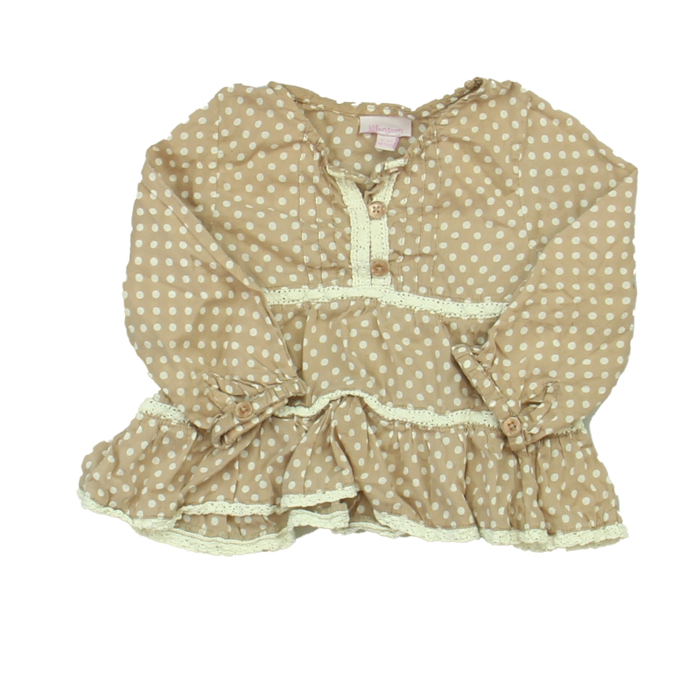 Monsoon Girls Mauve Polka Dot Blouse Size: 6-12 Months Mauve Polka Dot