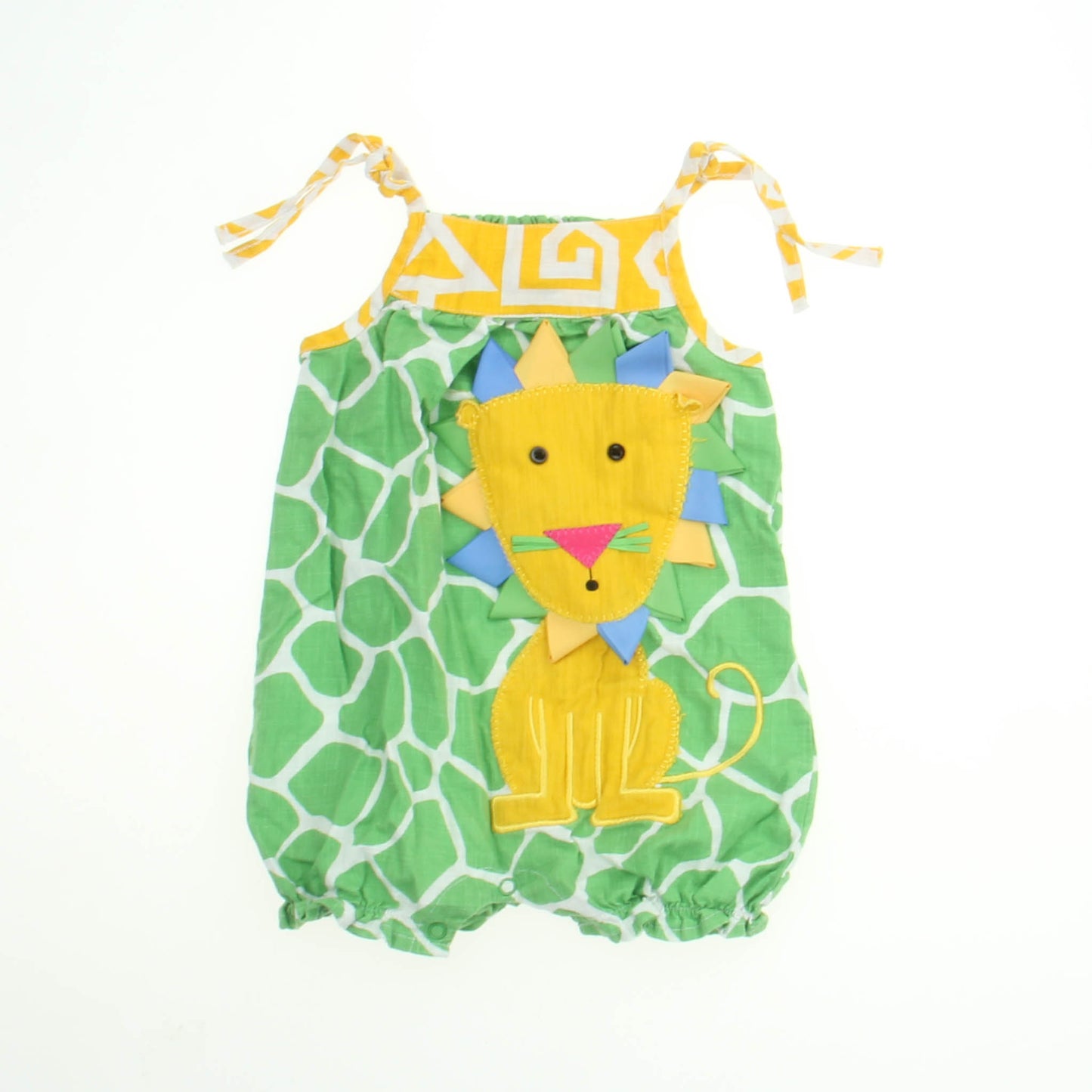 Mudpie Girls Green Lion Romper Size: 12-18 Months Green Lion