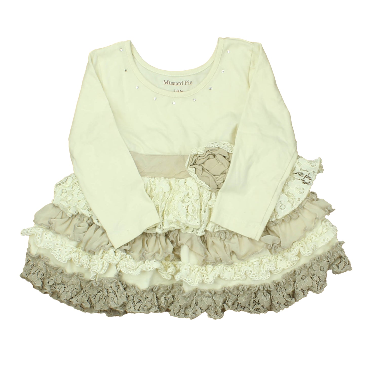 Mustard Pie Girls Ivory | Tan Dress Size: 18 Months Ivory | Tan