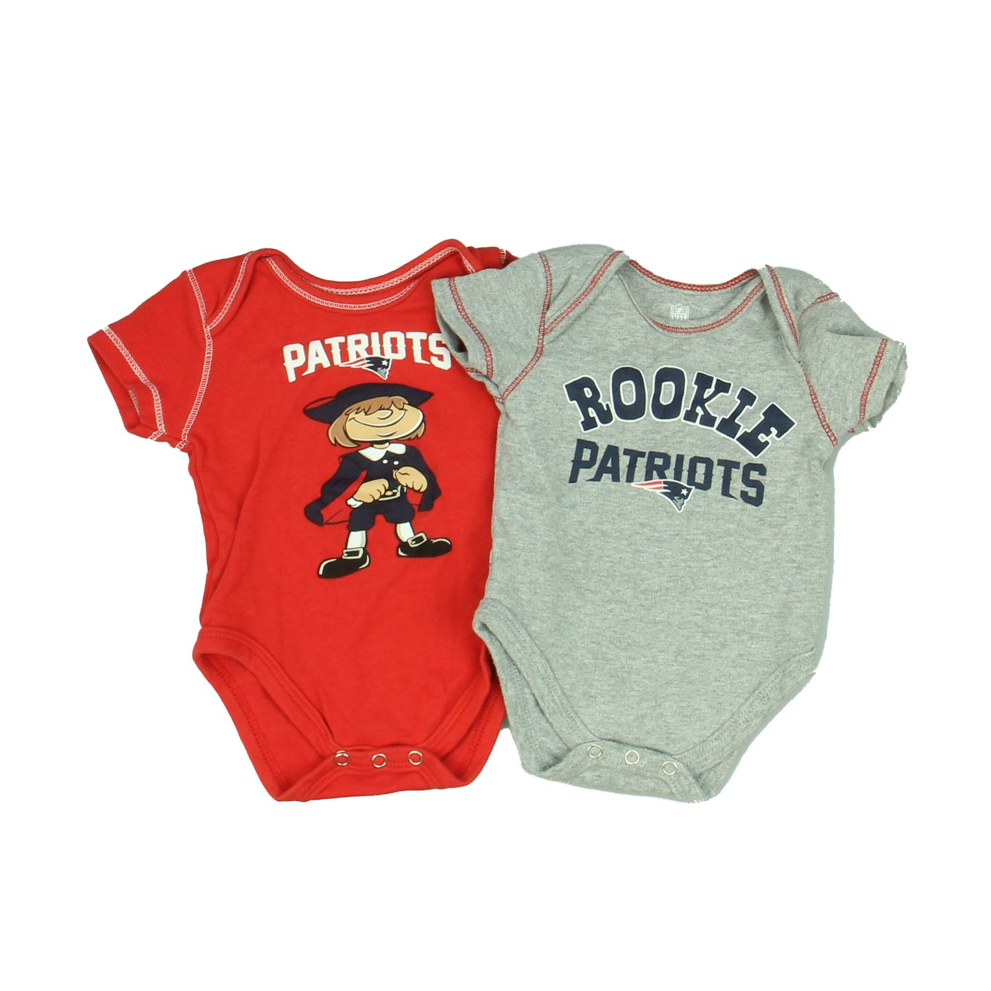 NFL Unisex Gray | Red "Patriots" Onesie Size: 0-3 Months Gray | Red "Patriots"