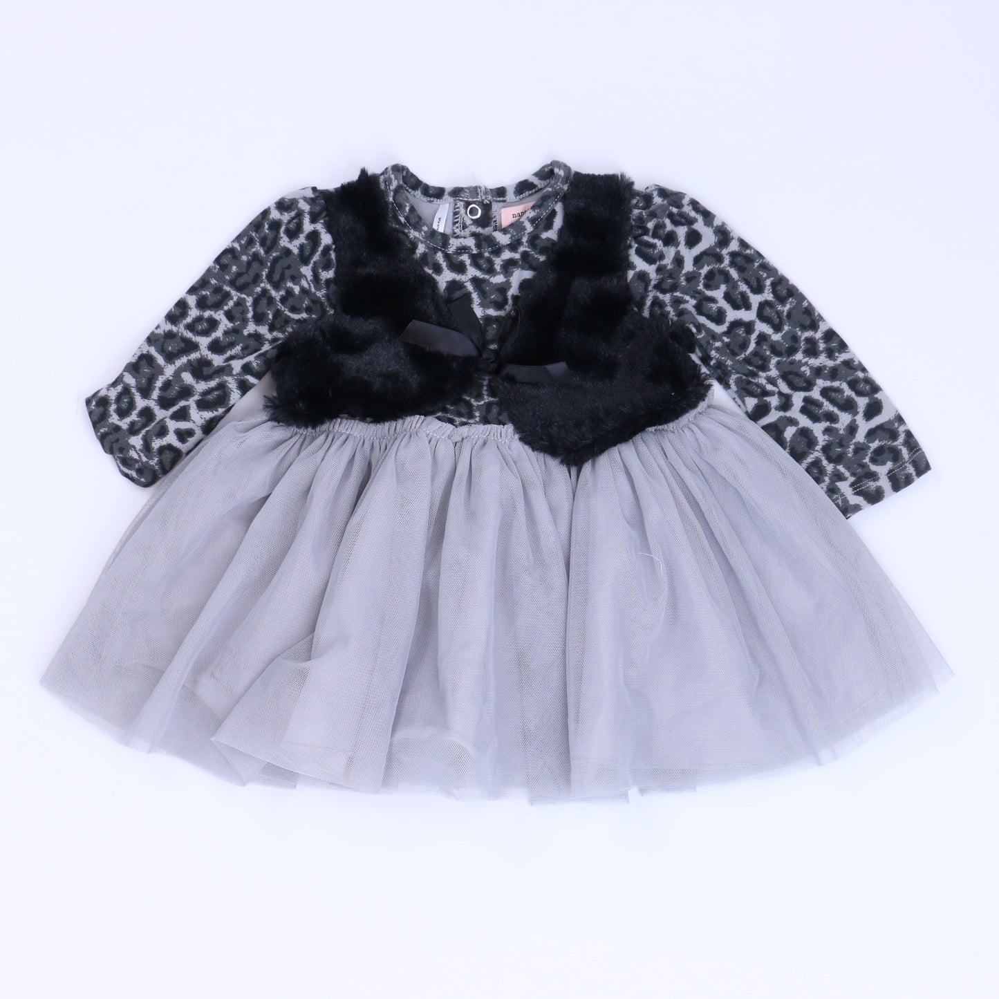 Nanette Lepore Girls Gray | Black Dress Size: 12 Months Gray | Black