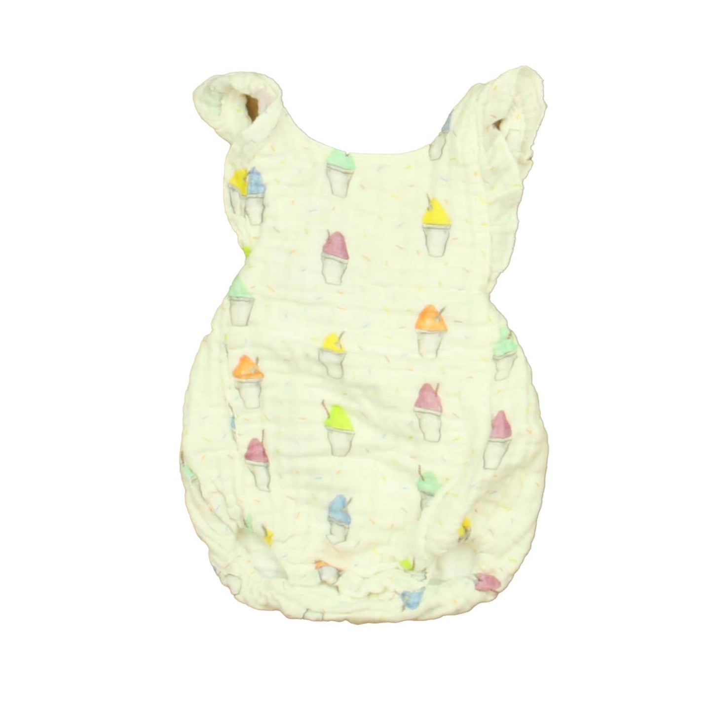 Nola Tawk Unisex White Ice Cream Romper Size: 3-6 Months White Ice Cream