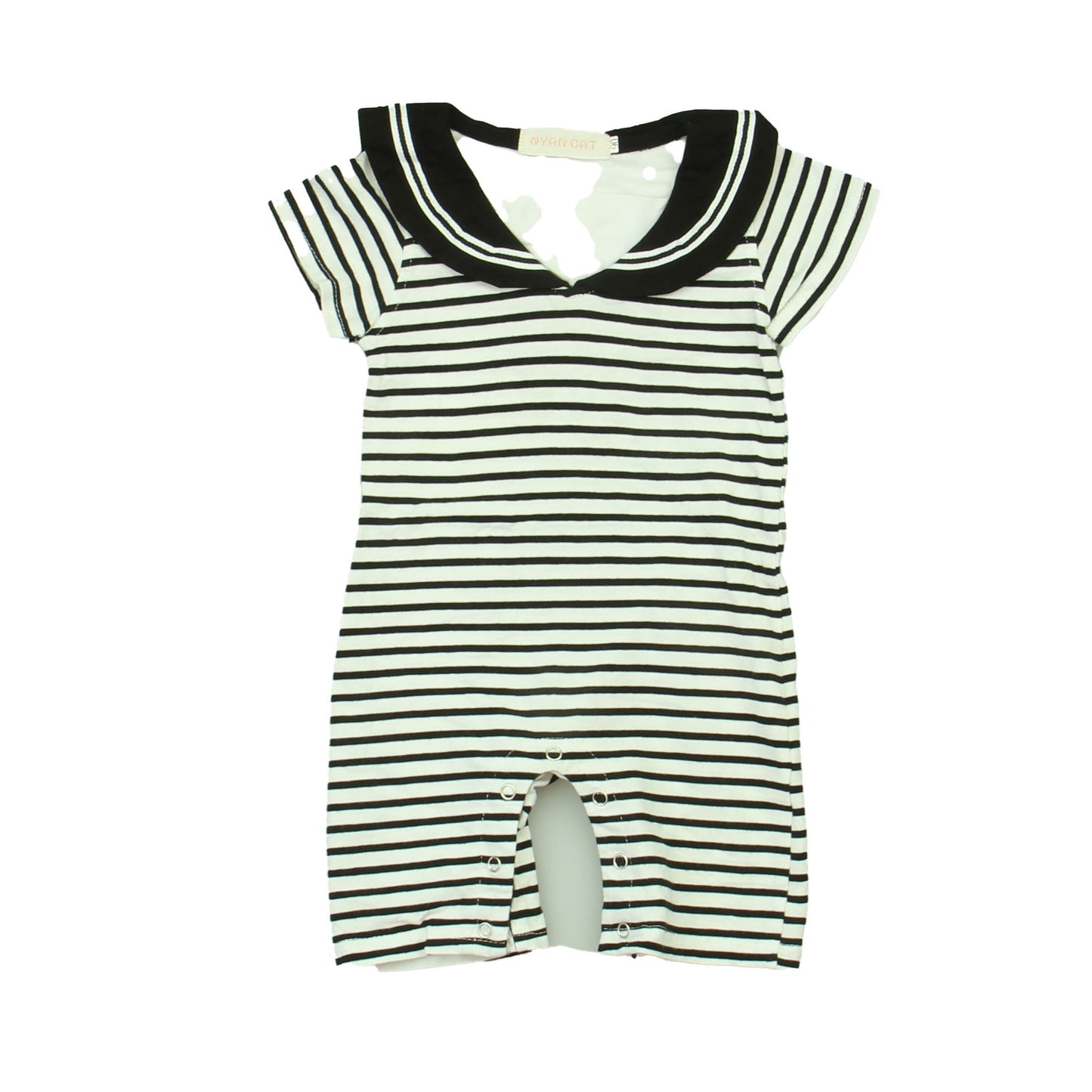 Nyan Cat Boys Black | White Stripe Romper Size: *3-6 Months Black | White Stripe
