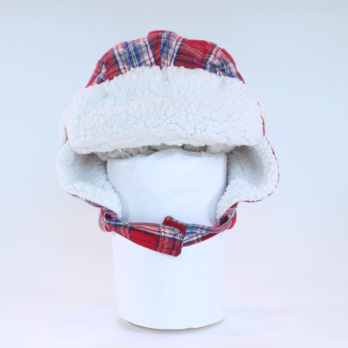 Old Navy Boys Red | Plaid Winter Hat Size: 0-6 Months Red | Plaid