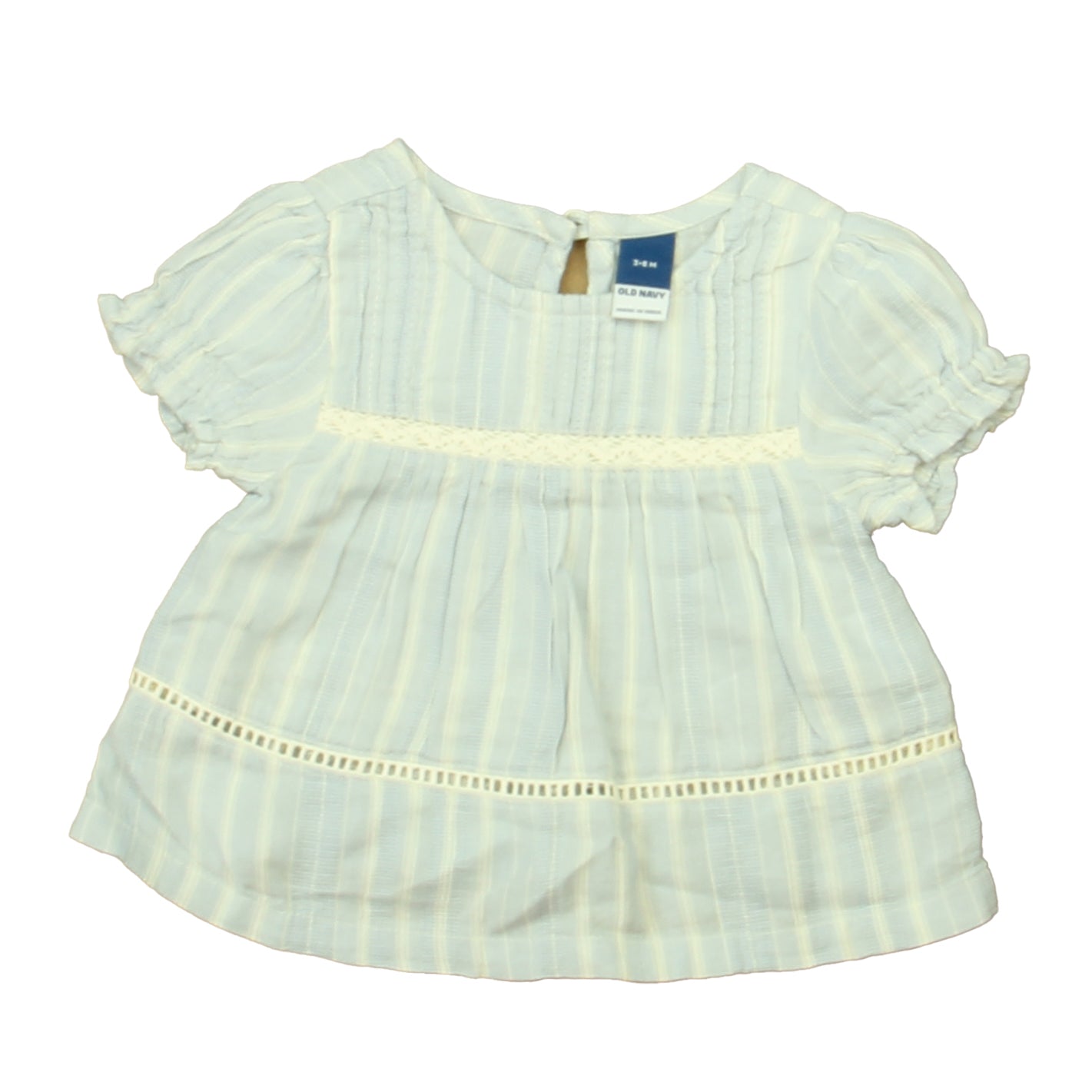Old Navy Girls Blue | White Blouse Size: 3-6 Months Blue | White