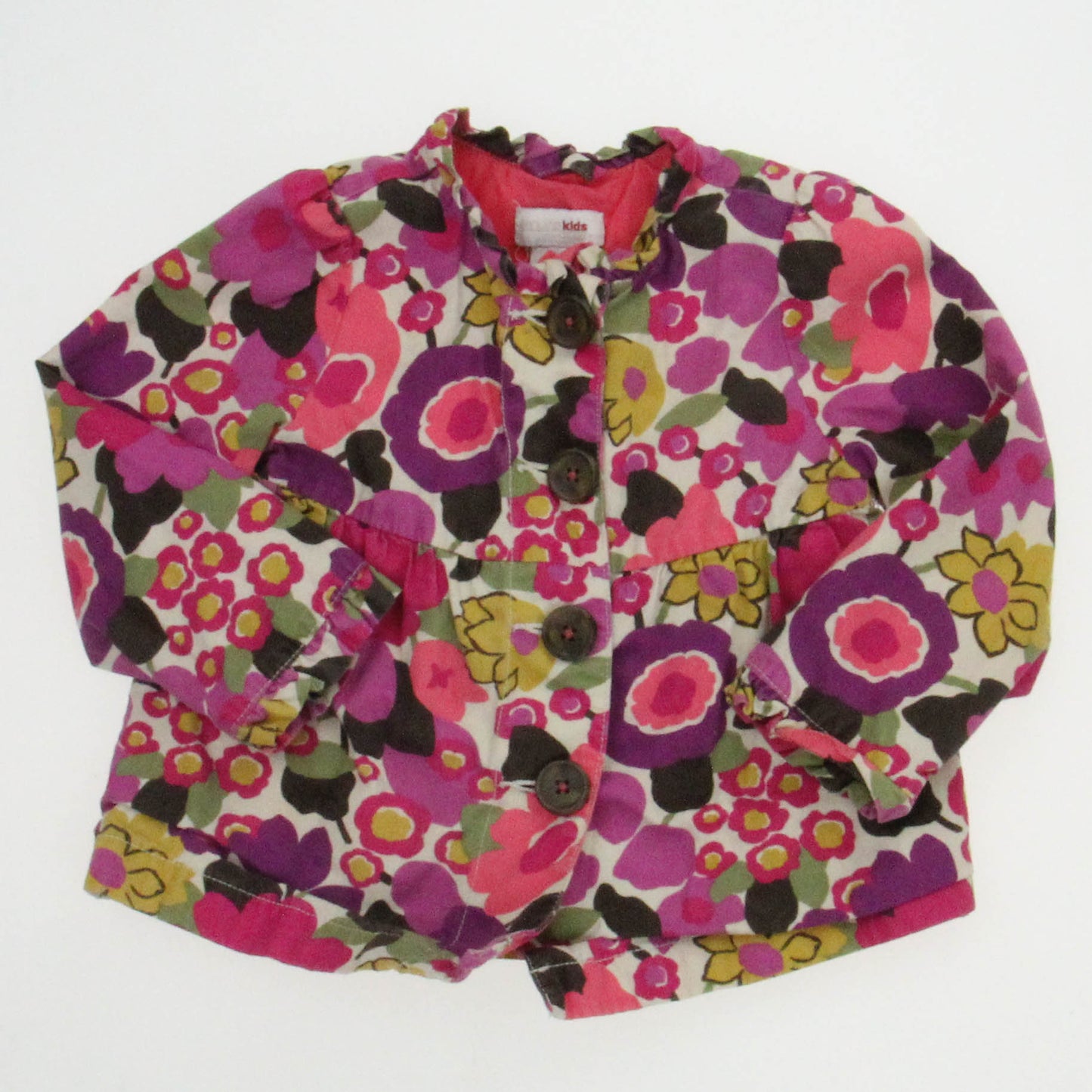 Osh Kosh Girls Pink Floral Jacket Size: 18 Months Pink Floral