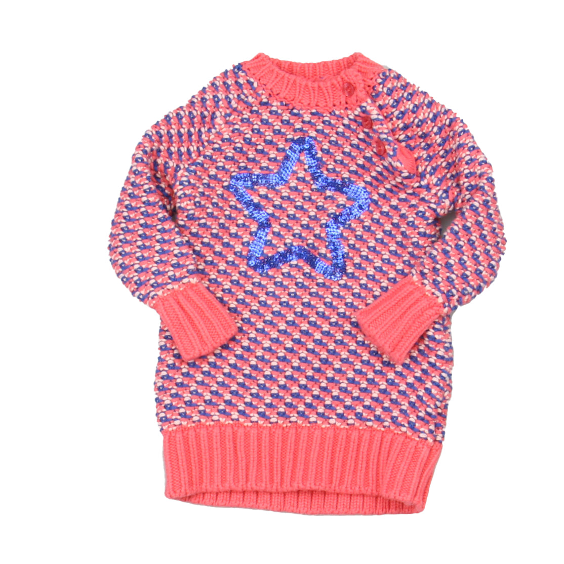 PL Kids Girls Pink | Blue Sweater Size: 12 Months Pink | Blue