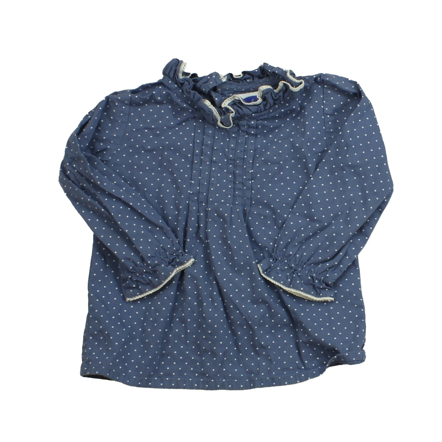 Patricia Mendiluce Girls Blue | White | Polka Dots Blouse Size: 12-18 Months Blue | White | Polka Dots