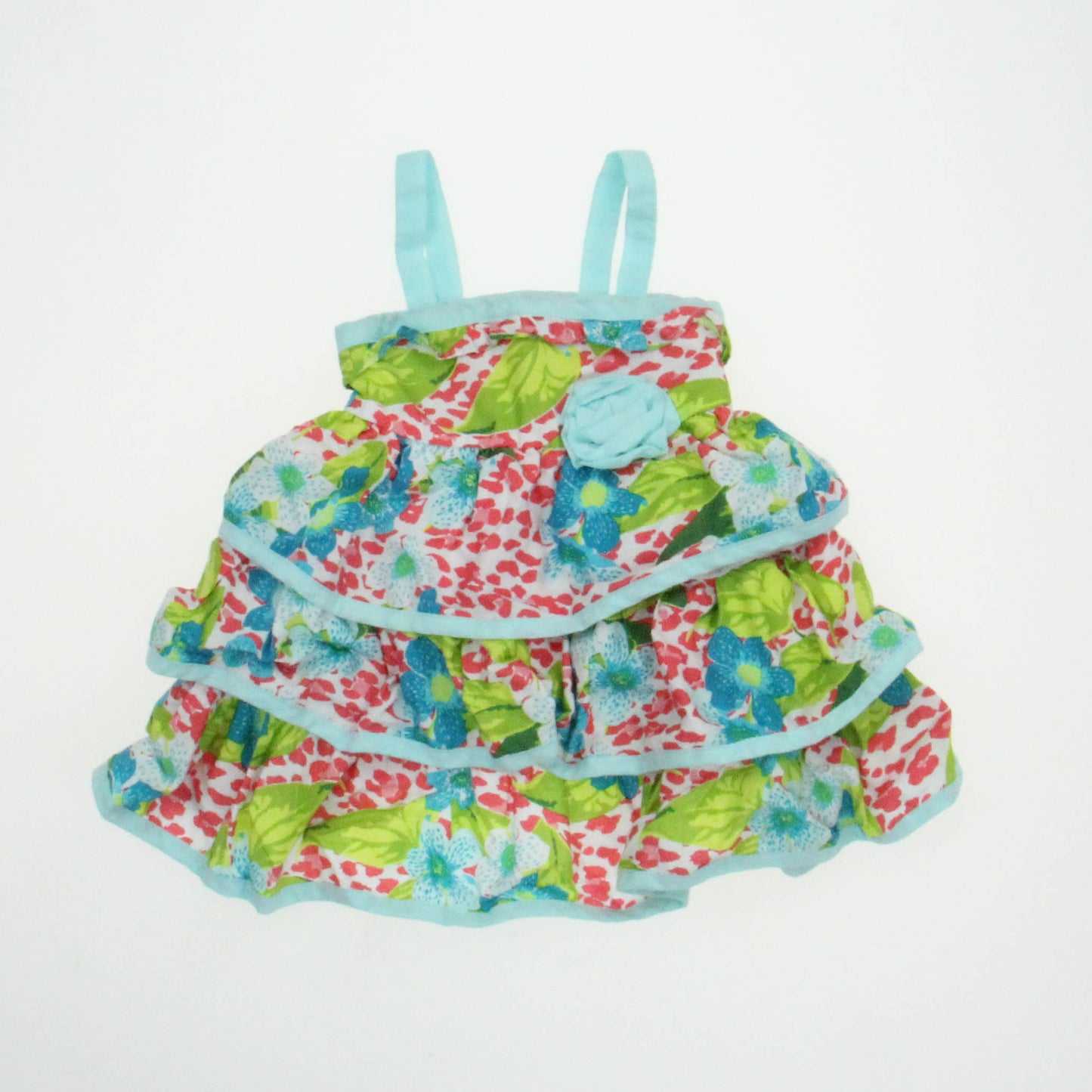 Penelope Mack Girls Blue | White | Green Dress Size: 12 Months Blue | White | Green