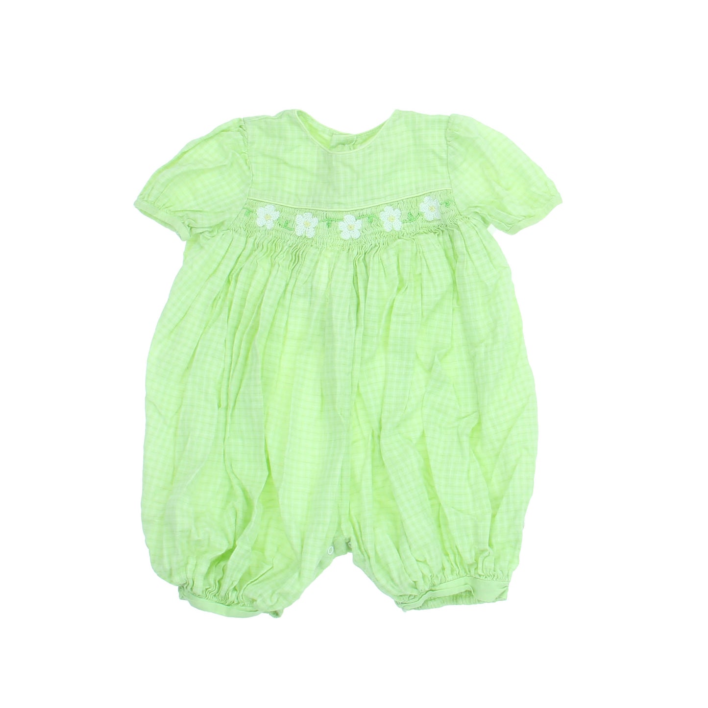 Petit Ami Girls Green Smocked Jumper Size: 9 Months Green Smocked
