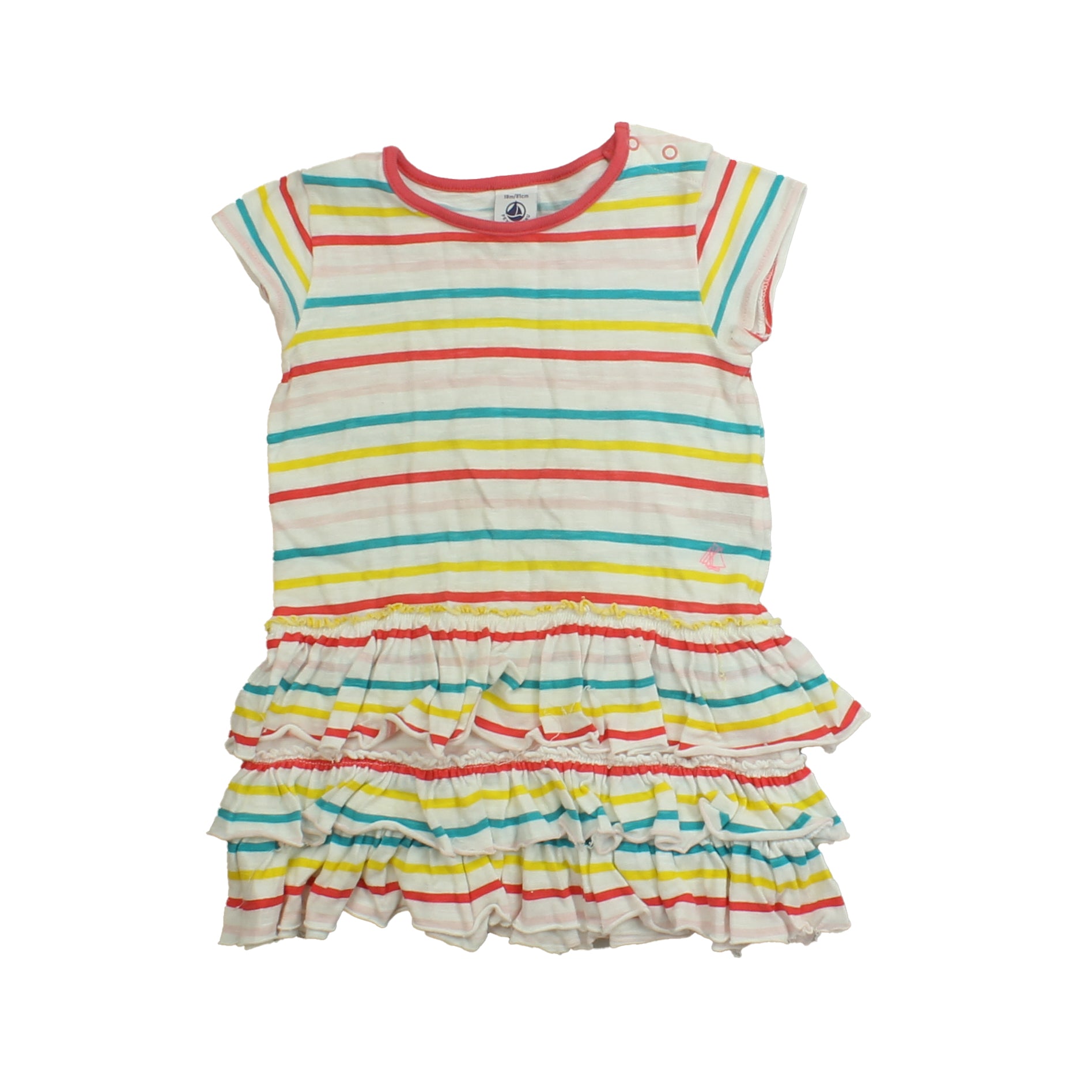 Petit Bateau Girls White | Multi | Stripes Dress Size: 18 Months White | Multi | Stripes