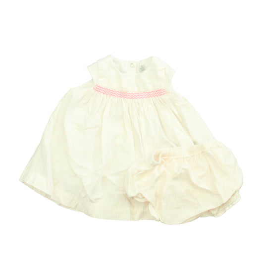 Petit Bateau Girls Pink | White Dress Size: 3 Month Pink | White