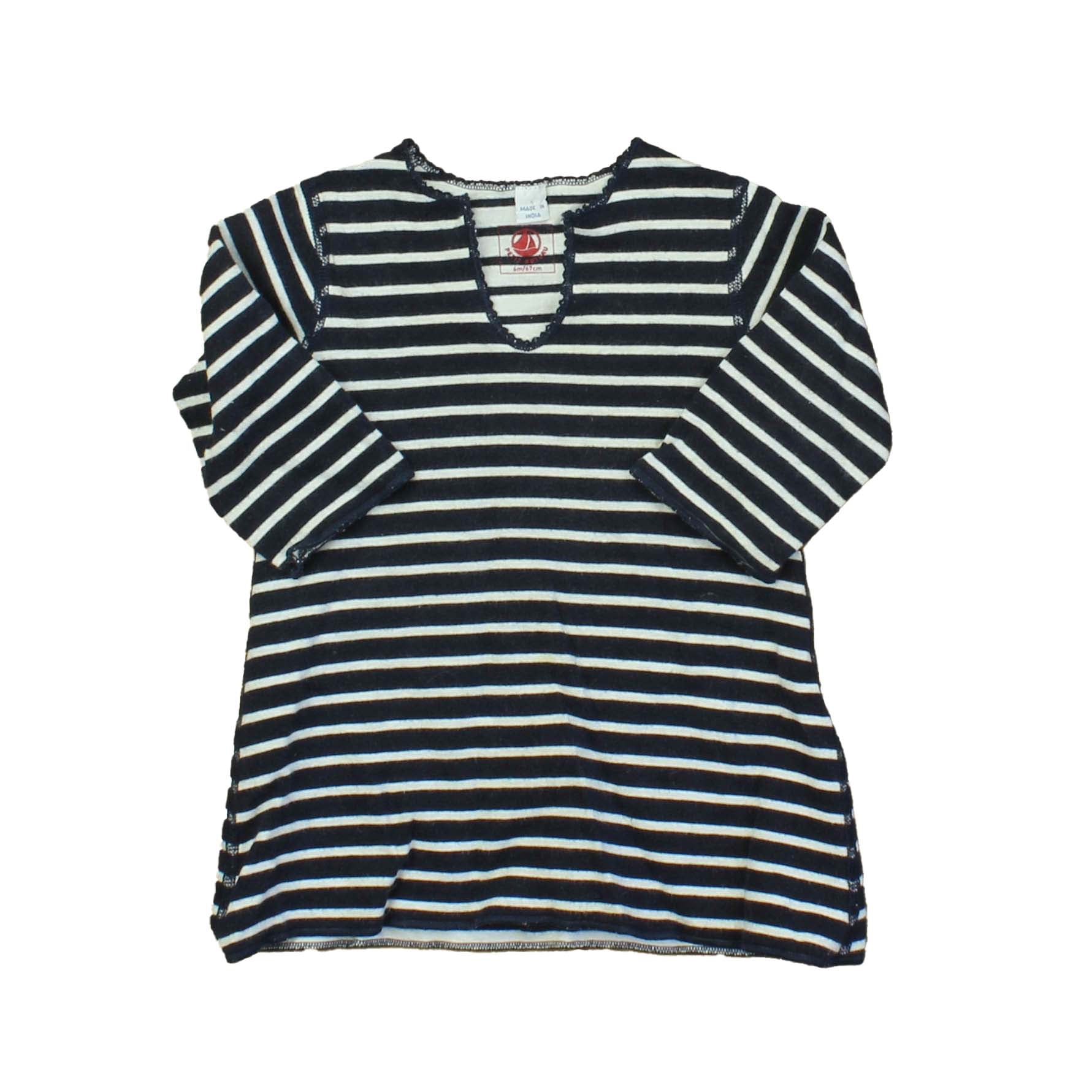 Petit Bateau Girls Blue | White | Stripes Dress Size: 6 Months Blue | White | Stripes