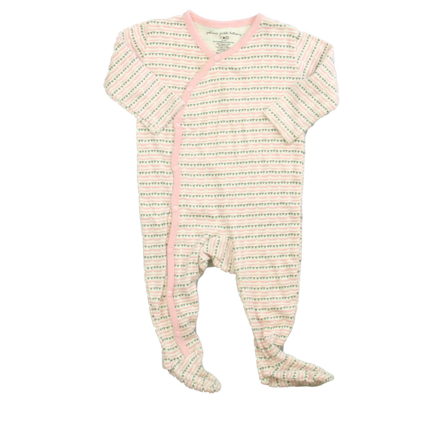 Petunia Pickle Bottoms Girls Pink | Gray | White Long Sleeve Outfit Size: 3-6 Months Pink | Gray | White