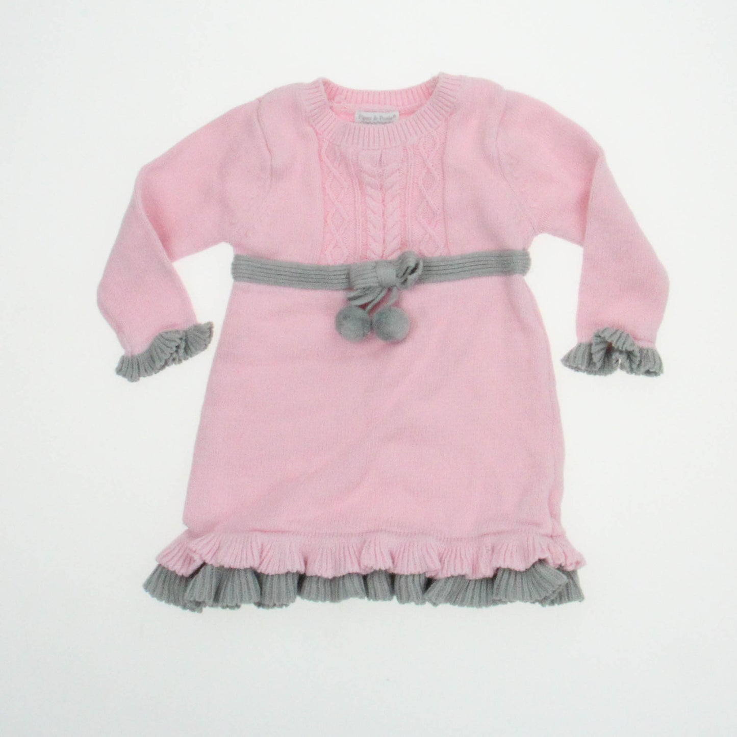 Piper & Posie Girls Pink Sweater Dress Size: 6-9 Months Pink