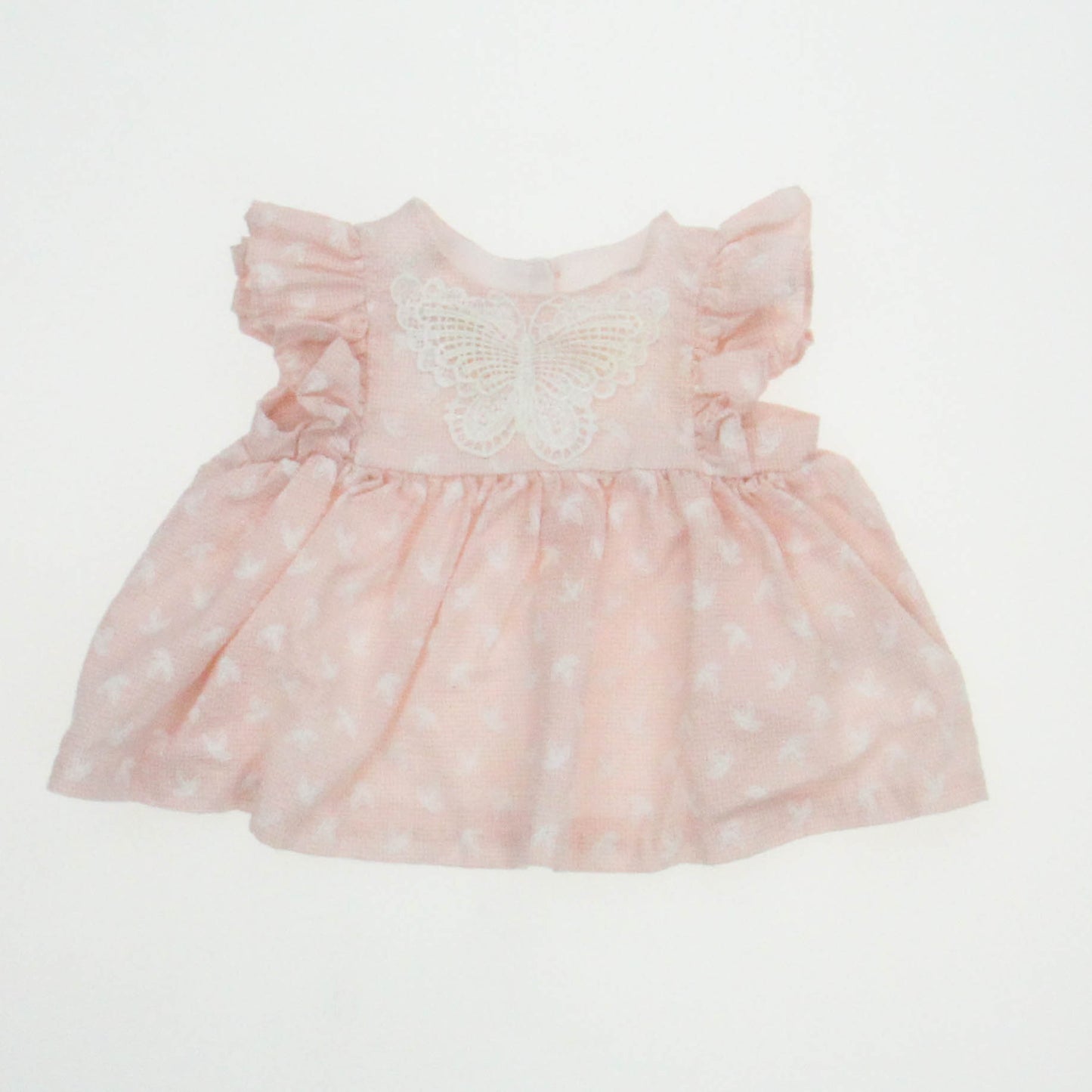Pippa & Julie Girls Pink | White Dress Size: 3-6 Months Pink | White