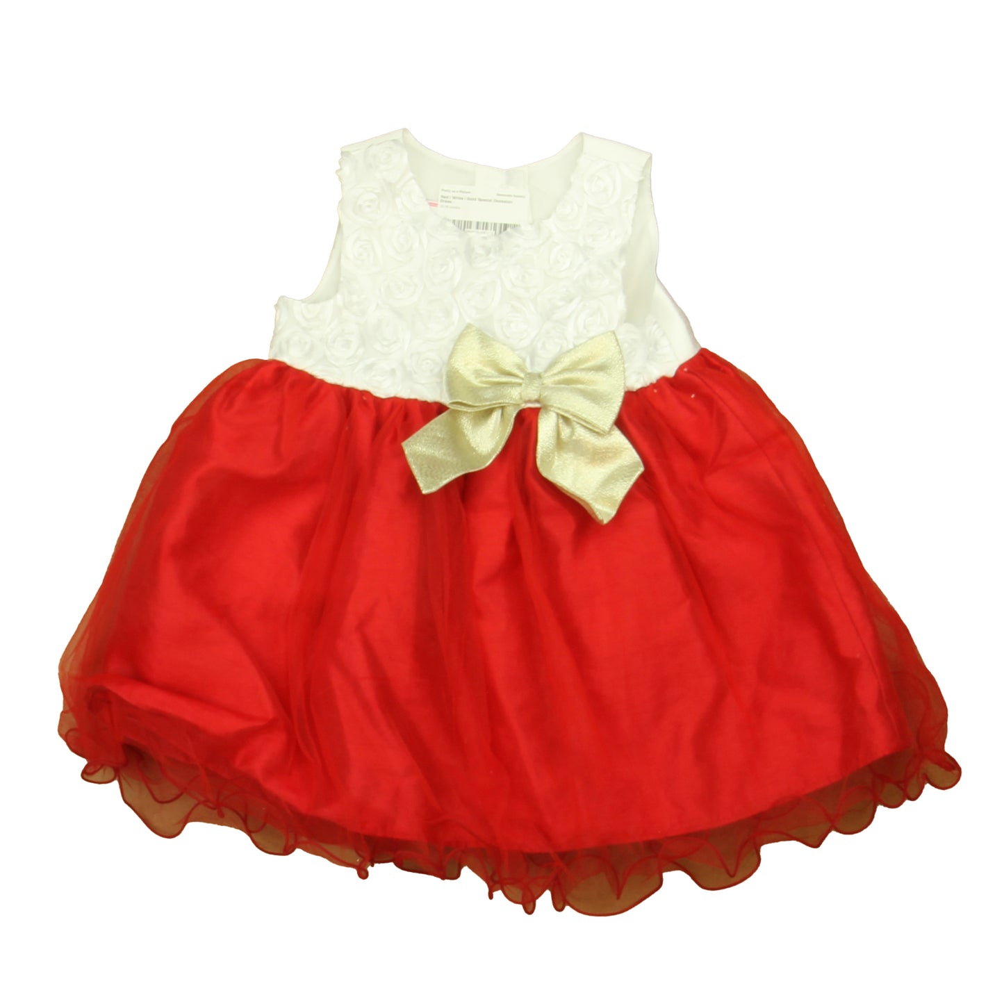 Pretty as a Picture Girls Red | White | Gold Special Occasion Dress Size: 18 Months Red | White | Gold