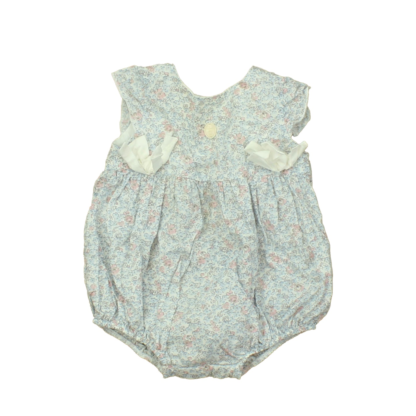 Purete du bebe Girls White | Blue | Pink Romper Size: 6 Months White | Blue | Pink