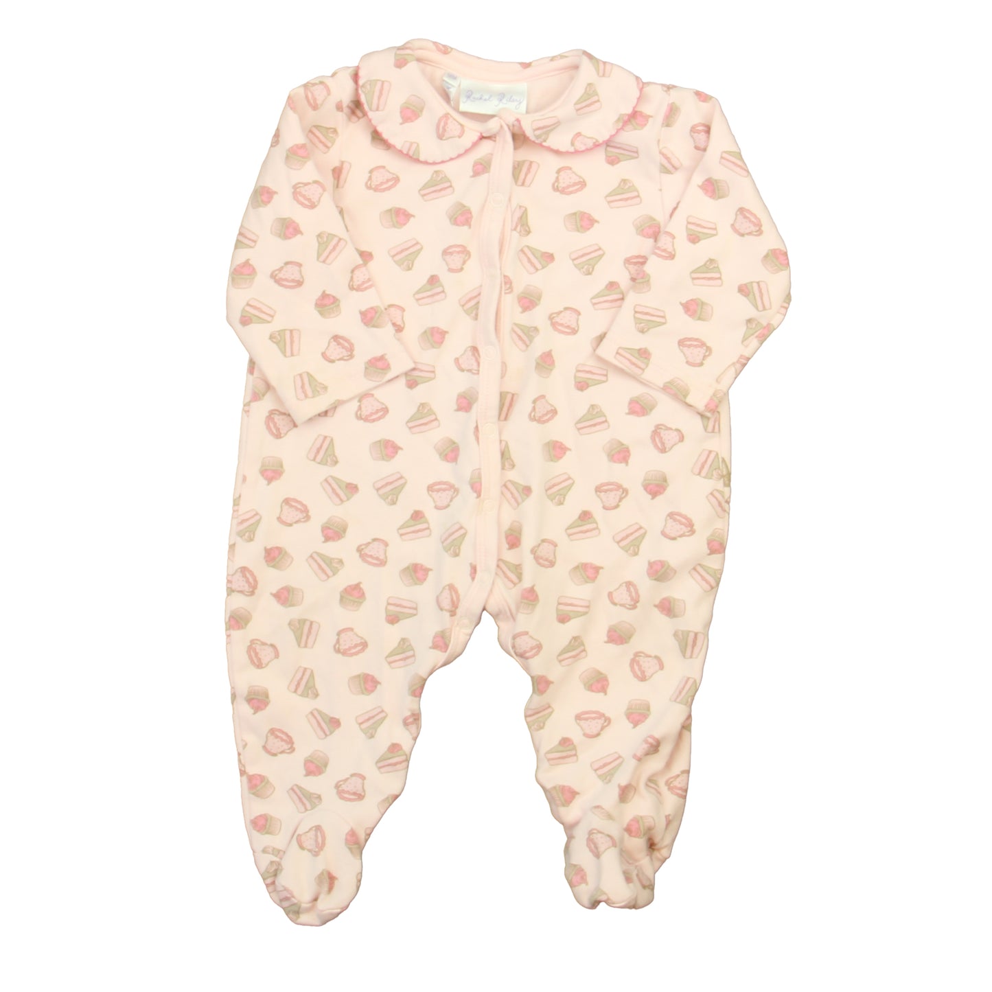 Rachel Riley Girls Pink Cupcakes Long Sleeve Outfit Size: 12 Months Pink Cupcakes