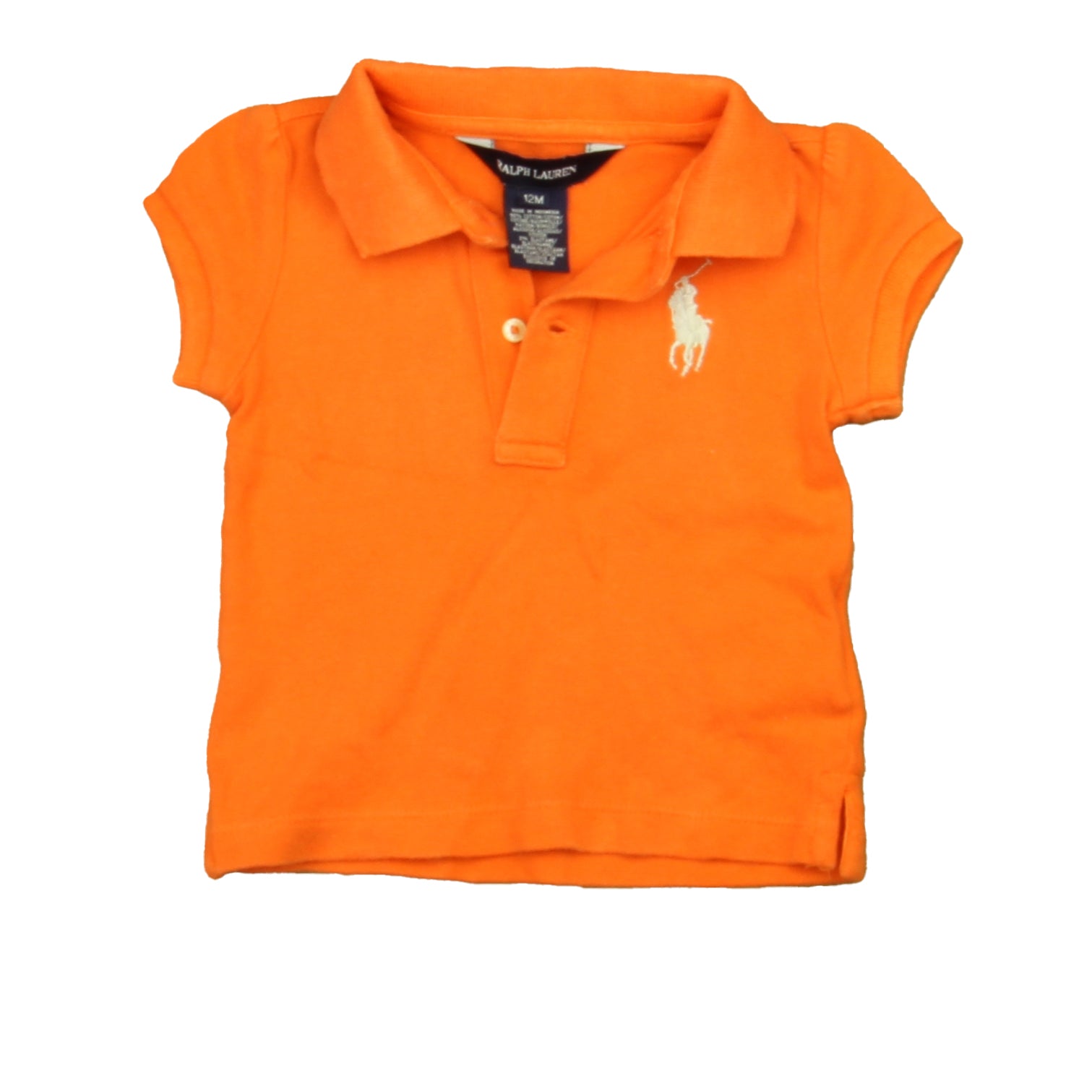 Ralph Lauren Girls Orange Polo Shirt Size: 12 Months Orange