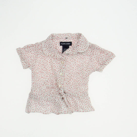 Ralph Lauren Girls White Floral Blouse Size: 12 Months White Floral