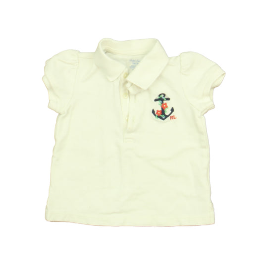 Ralph Lauren Girls White Polo Shirt Size: 12 Months White