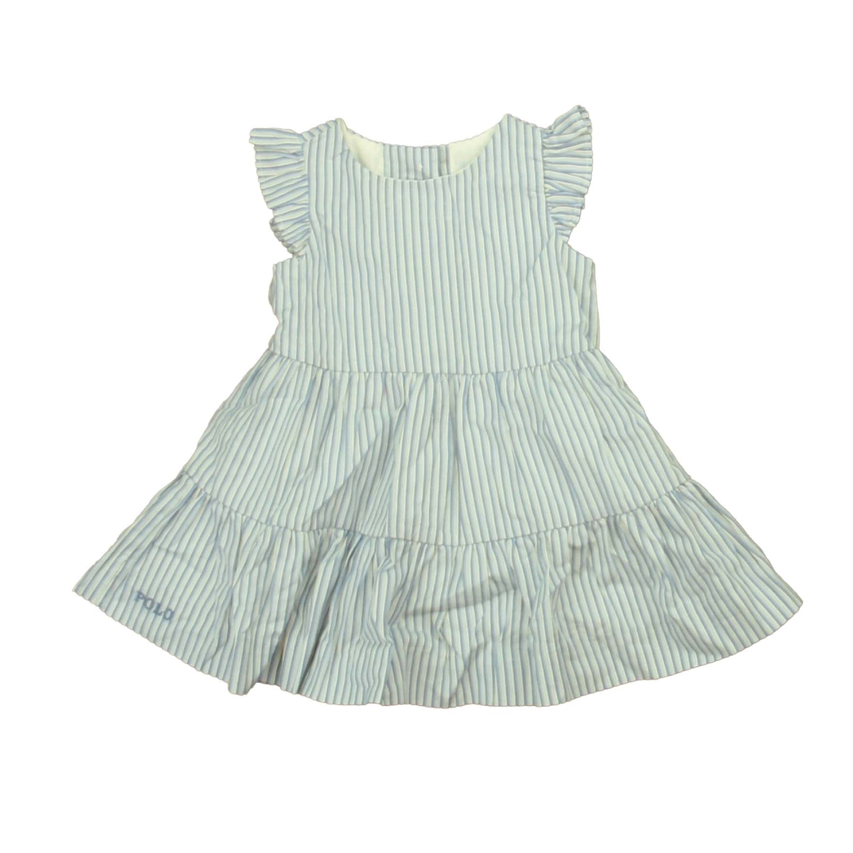 Ralph Lauren Girls Blue | White Dress Size: 3 Months Blue | White