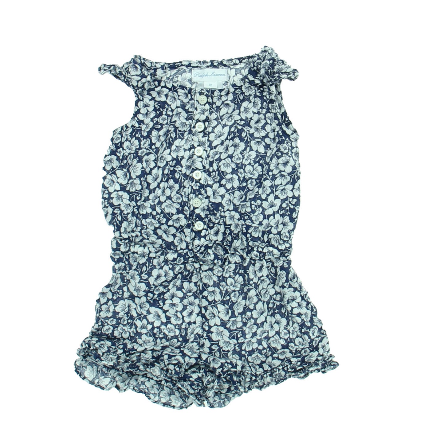 Ralph Lauren Girls Blue | White Romper Size: 3 Months Blue | White