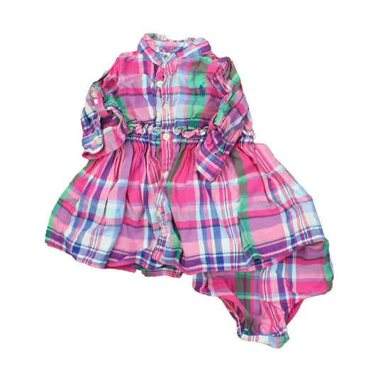 Ralph Lauren Girls Pink | Plaid Dress Size: 3 Months Pink | Plaid