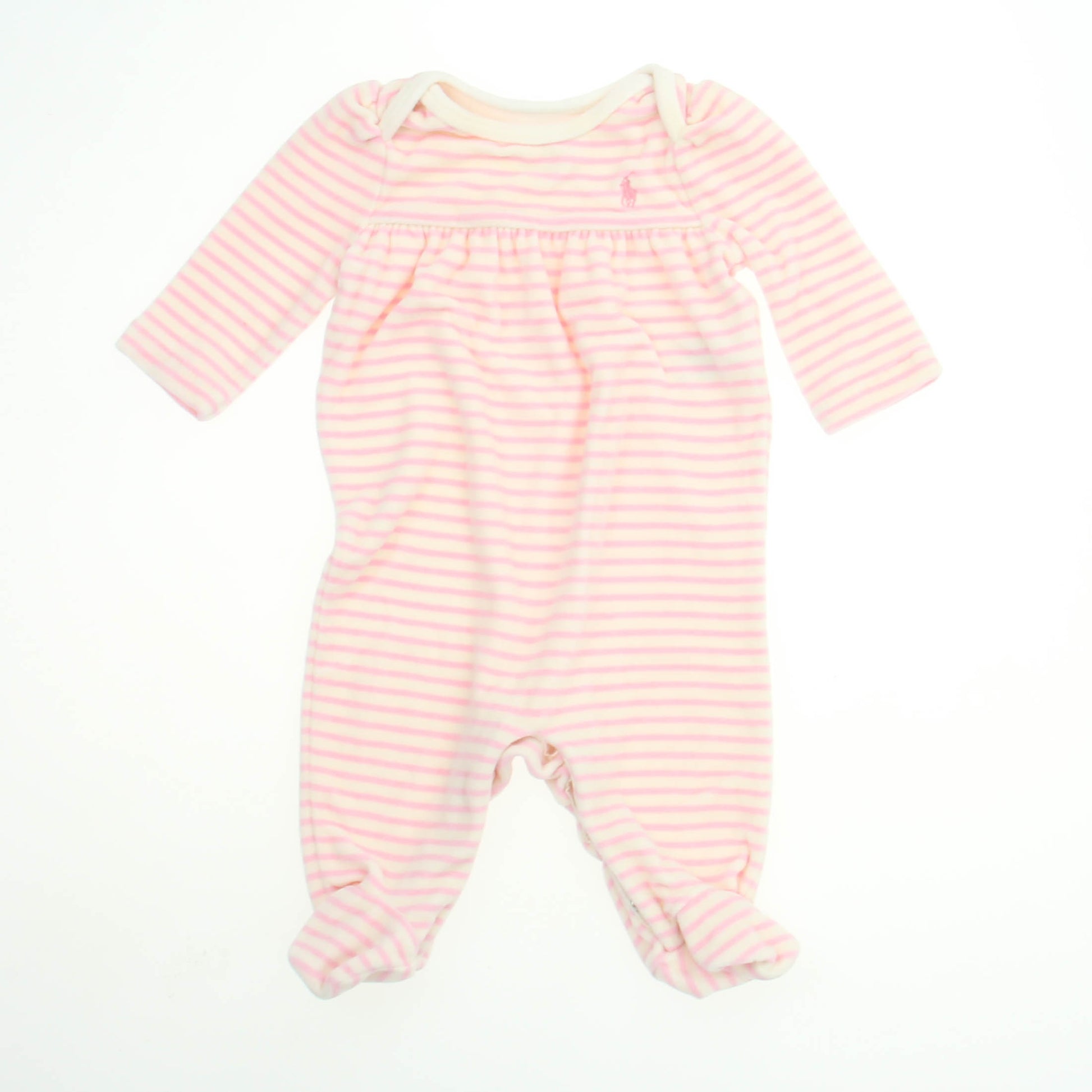 Ralph Lauren Girls Pink Stripe Long Sleeve Outfit Size: 3 Months Pink Stripe