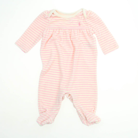 Ralph Lauren Girls Pink Stripe Long Sleeve Outfit Size: 3 Months Pink Stripe