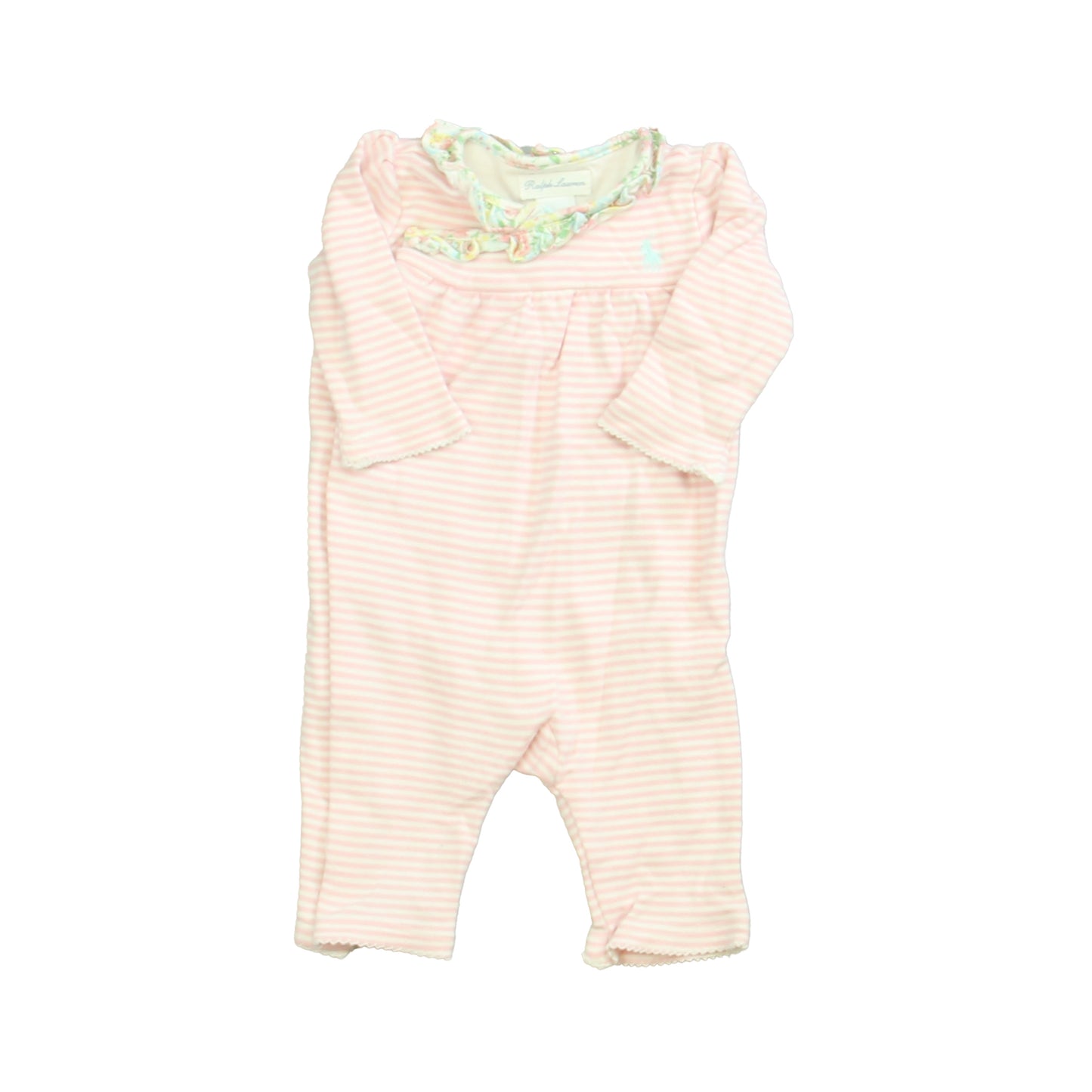 Ralph Lauren Girls Pink | White | Stripes Long Sleeve Outfit Size: 3 Months Pink | White | Stripes