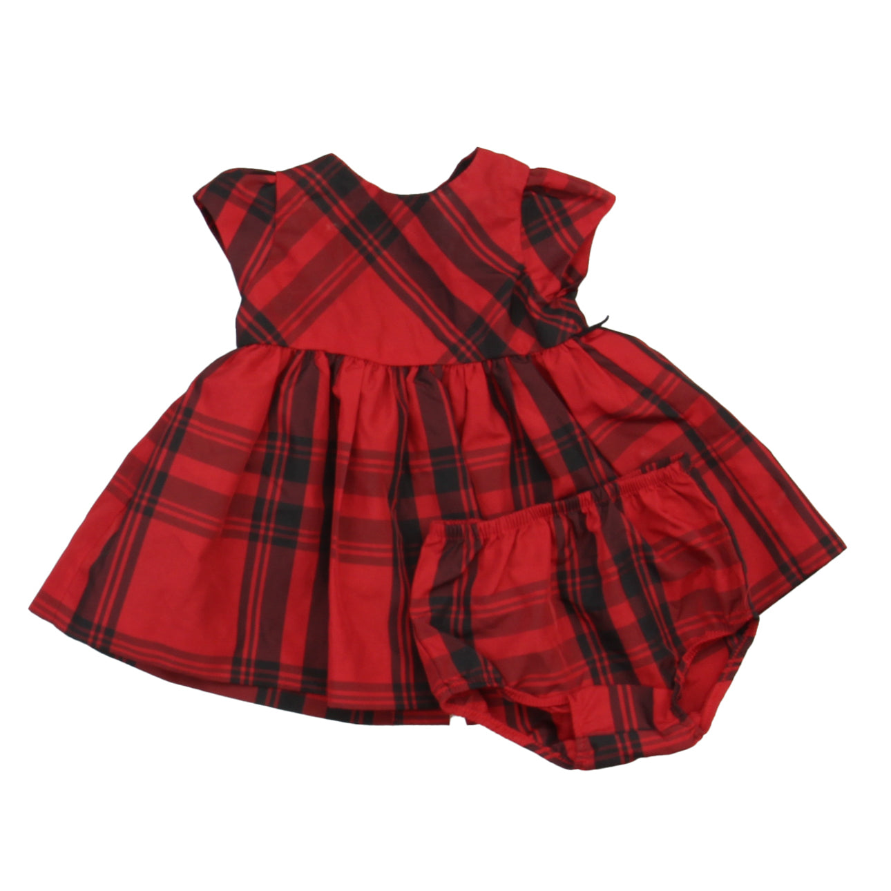 Ralph Lauren Girls Red | Black Dress Size: 3 Months Red | Black