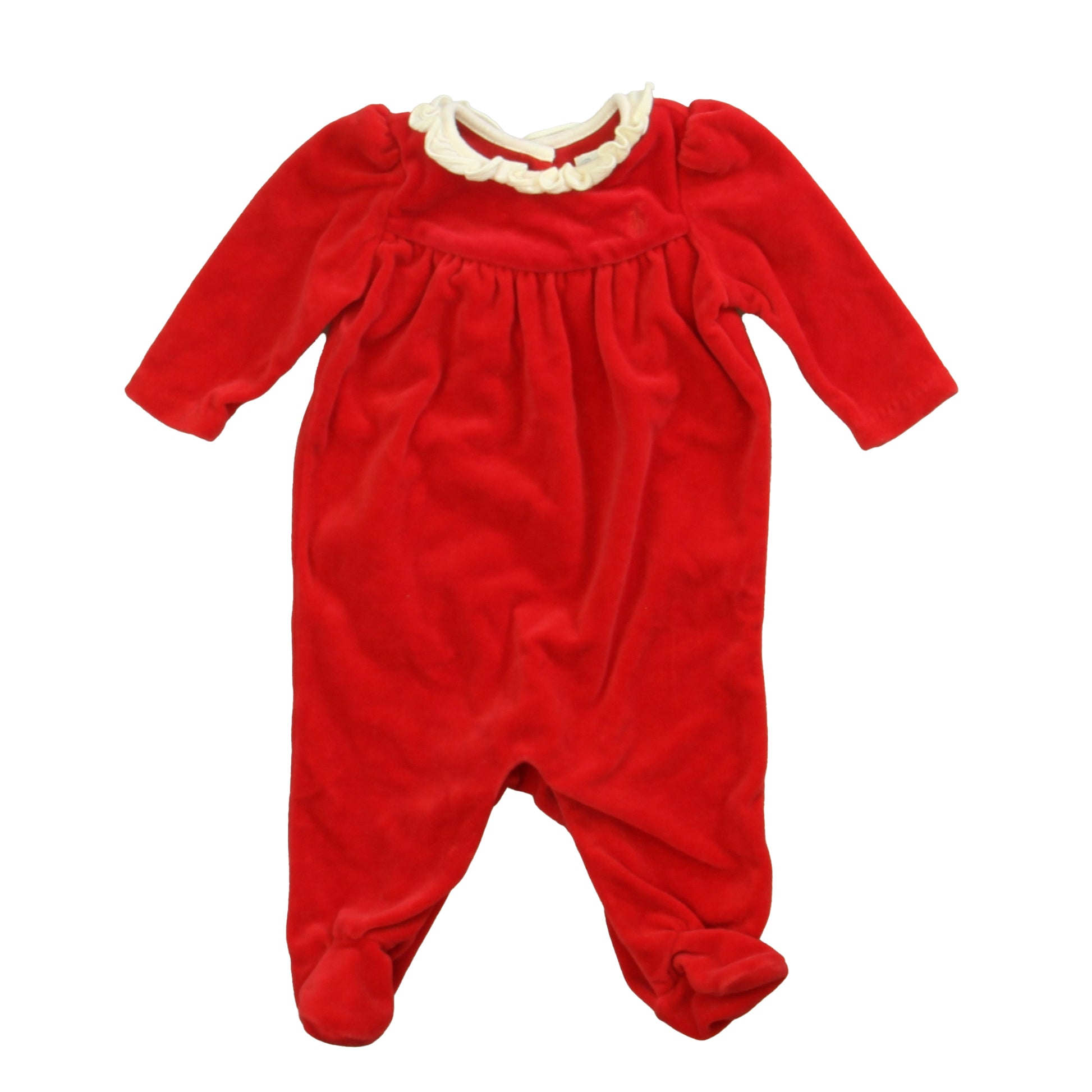 Ralph Lauren Girls Red | Ivory Long Sleeve Outfit Size: 3 Months Red | Ivory