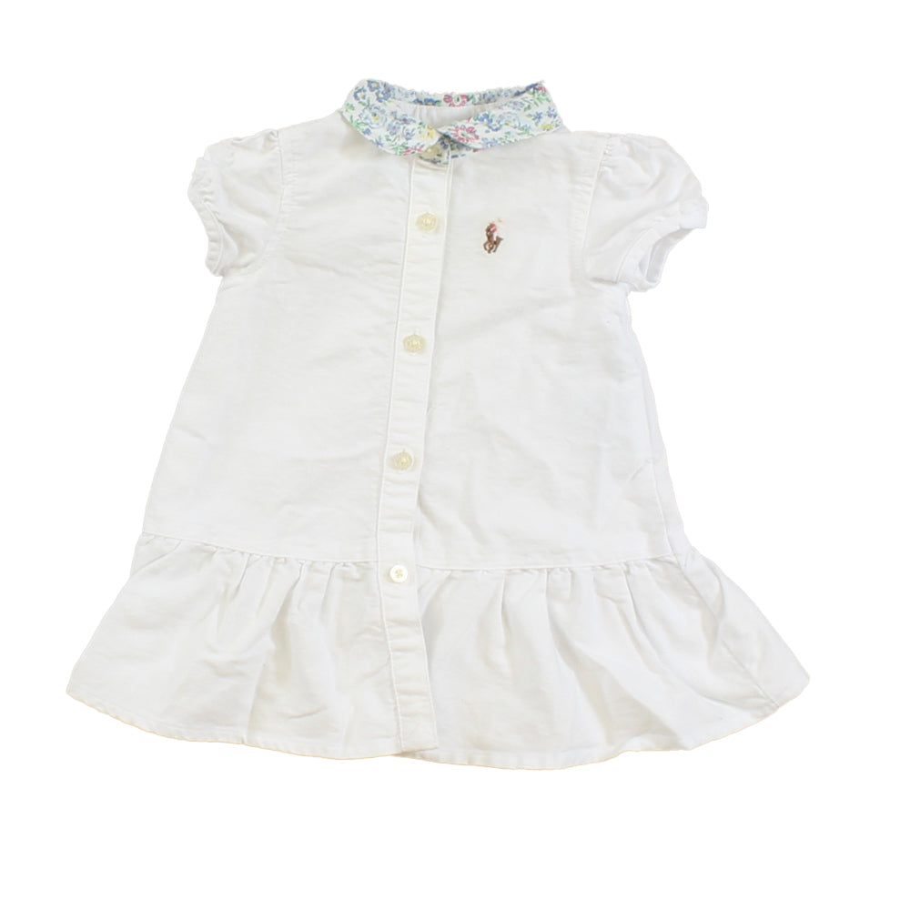 Ralph Lauren Girls White | Green | Floral Dress Size: 3 Months White | Green | Floral