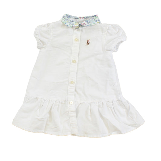 Ralph Lauren Girls White | Green | Floral Dress Size: 3 Months White | Green | Floral