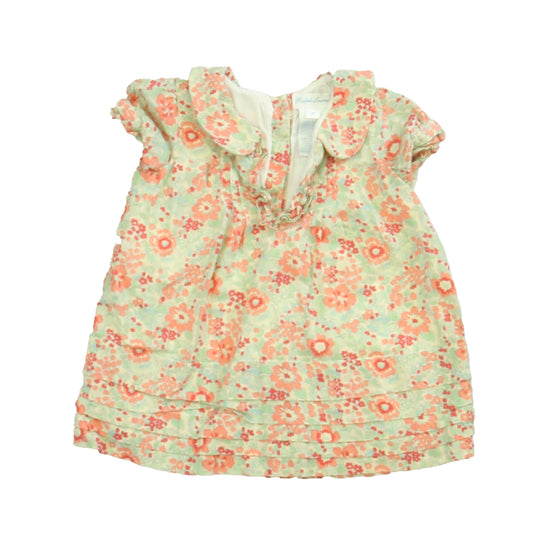 Ralph Lauren Girls Green | Pink Floral Dress Size: 6 Months Green | Pink Floral