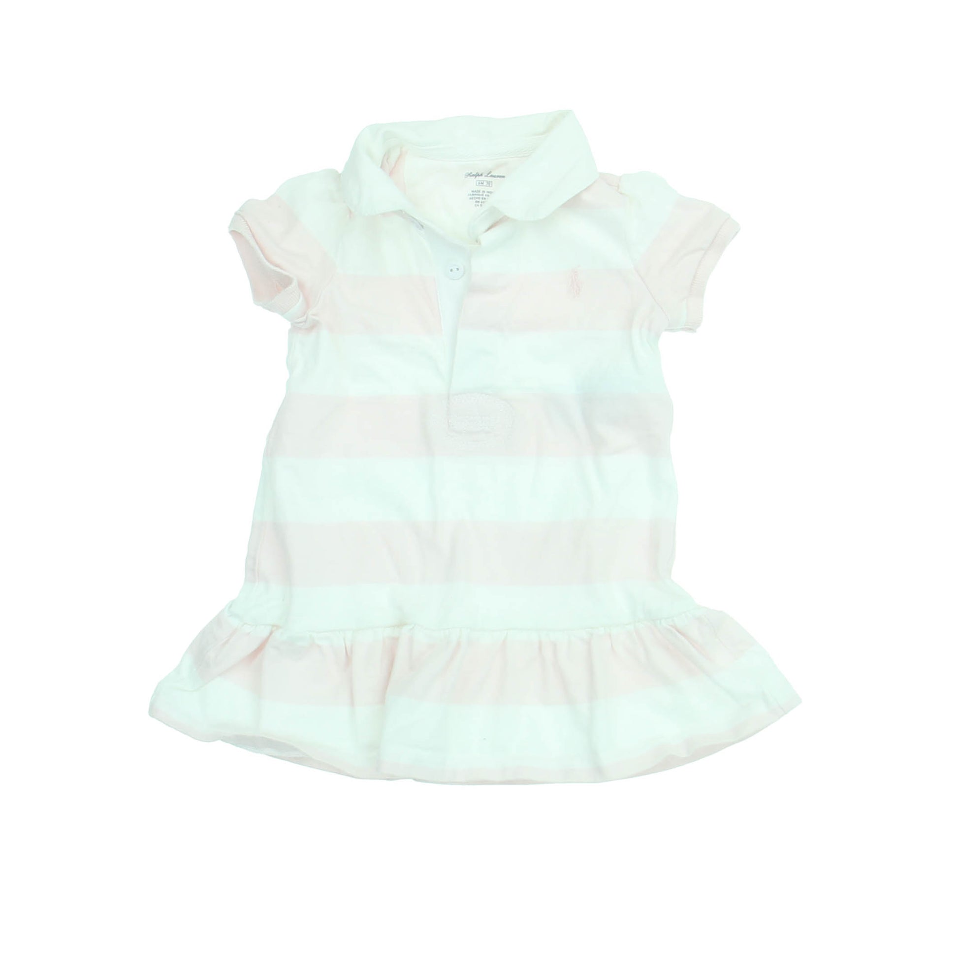 Ralph Lauren Girls Lt Pink | White | Stripe Dress Size: 6 Months Lt Pink | White | Stripe