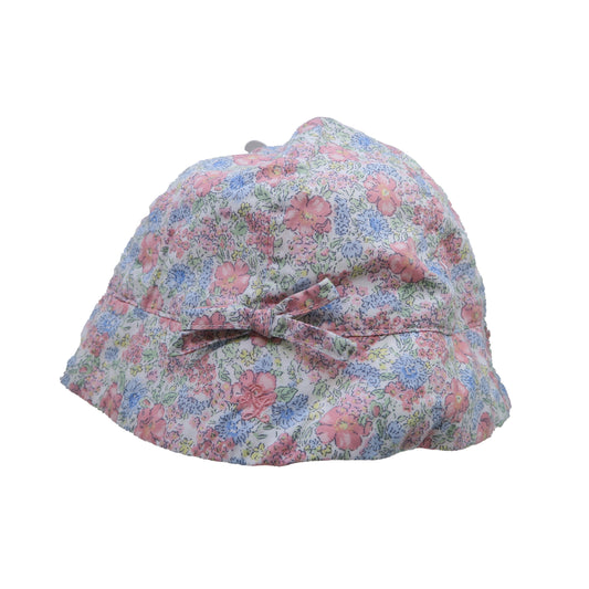 Ralph Lauren Girls Pink | Blue Floral Hat Size: 6 Months Pink | Blue Floral