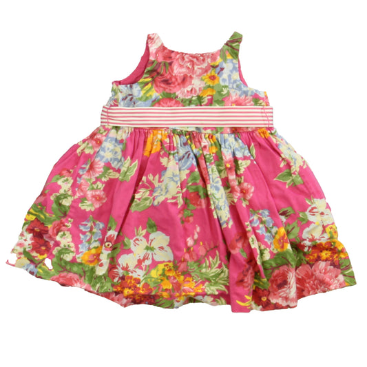 Ralph Lauren Girls Pink Floral Special Occasion Dress Size: 6 Months Pink Floral