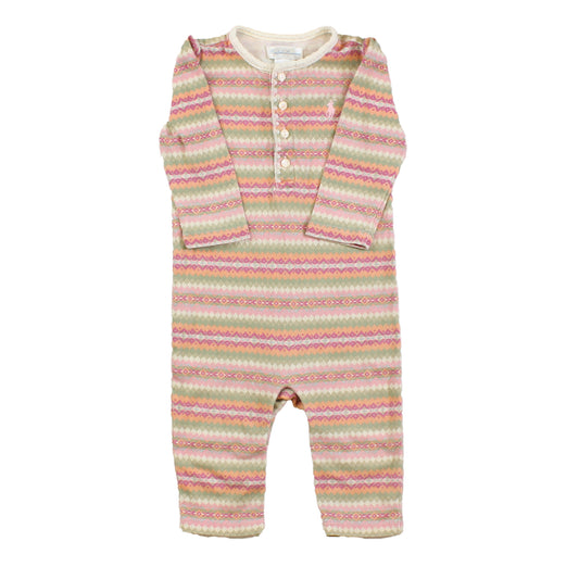 Ralph Lauren Girls Pink | Green | Orange 1-piece Non-footed Pajamas Size: 6 Months Pink | Green | Orange