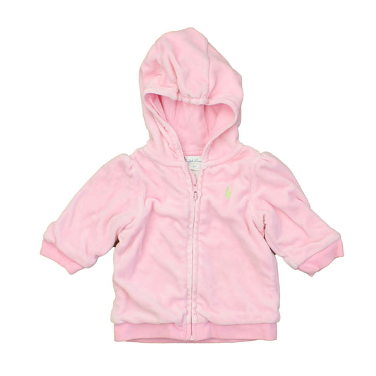Ralph Lauren Girls Pink Hoodie Size: 6 Months Pink