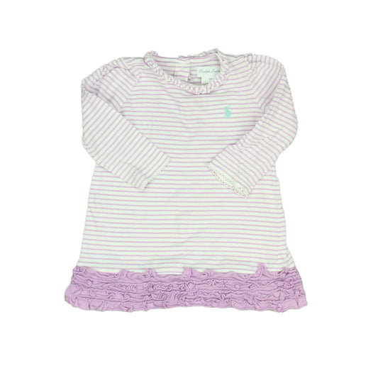 Ralph Lauren Girls Purple | White Dress Size: 6 Months Purple | White