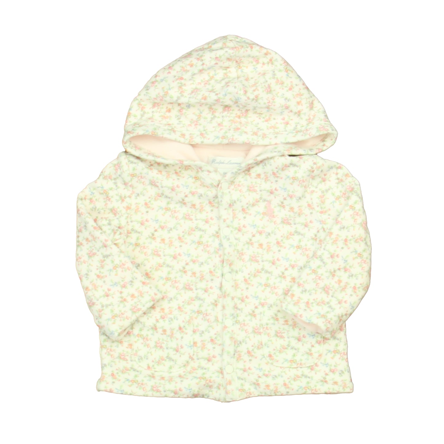 Ralph Lauren Girls White | Pink Floral Hoodie Size: 6 Months White | Pink Floral
