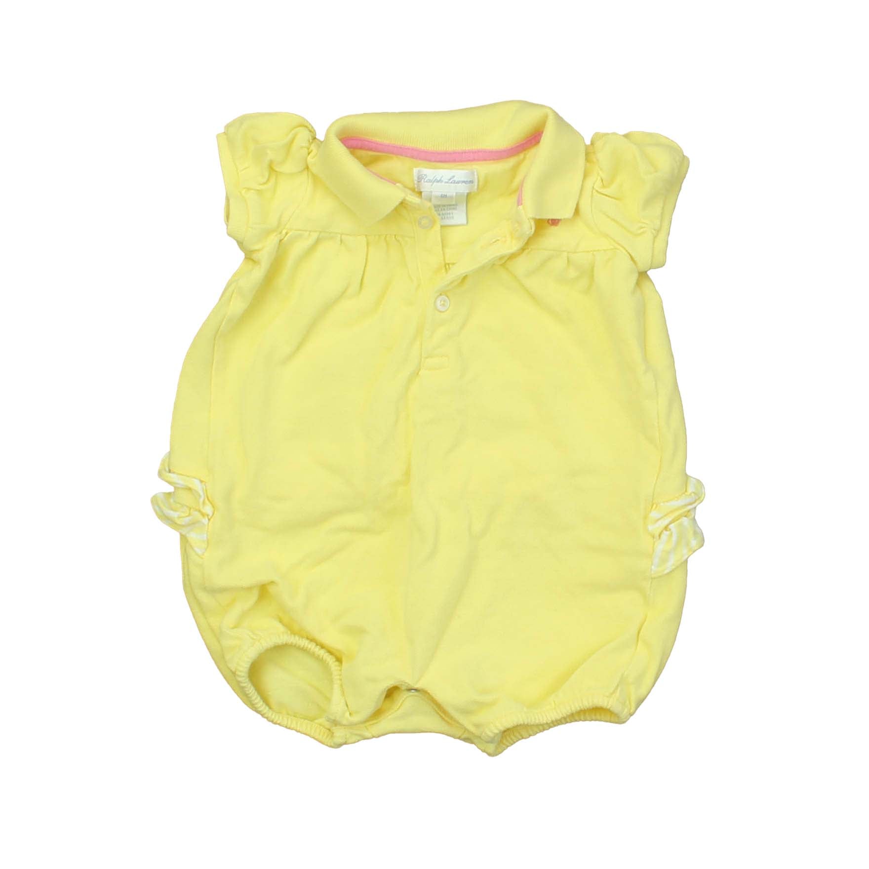 Ralph Lauren Girls Yellow Romper Size: 6 Months Yellow